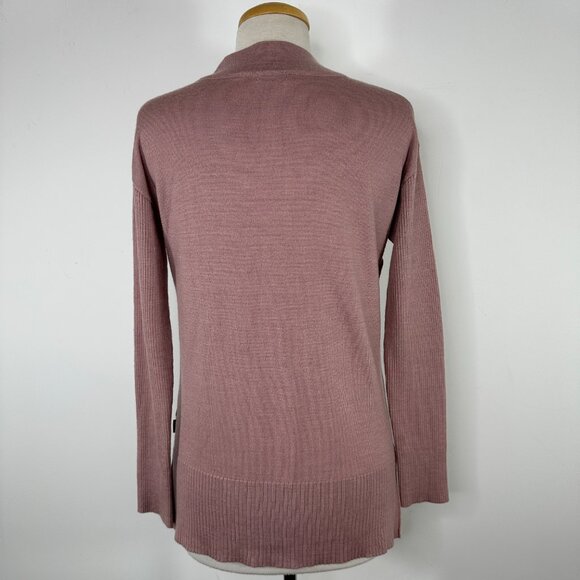 Smartwool Split Merino Wool Blend V-neck Sweater in Taupe Women's Size Small - Picture 11 of 16